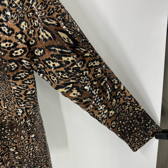 Exclusively Misook leopard print, sequent zip front jacket M - Picture 5 of 12